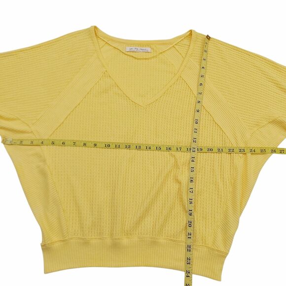 Free People We The Free Santa Clara Thermal Top Womens XS Yellow Oversized Knit - Picture 11 of 11